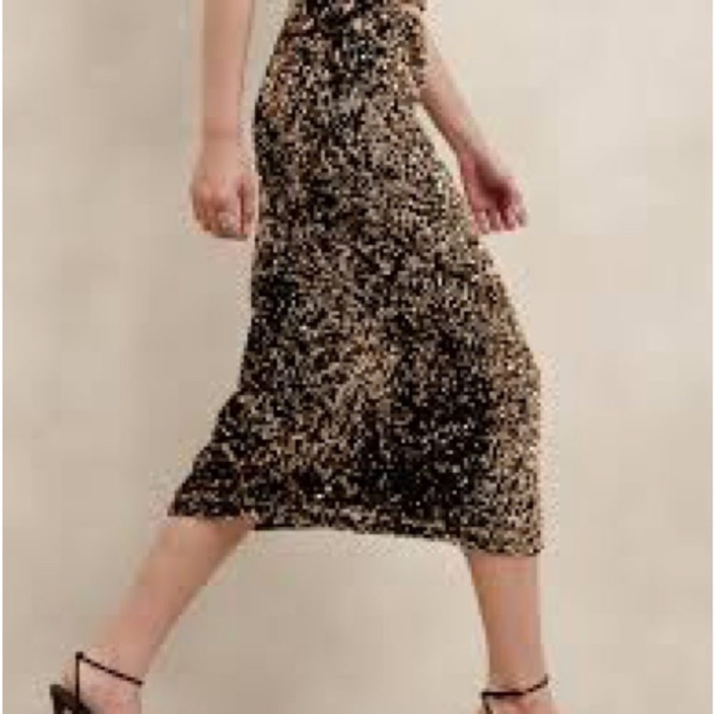 Banana Republic SEQUIN MIDI SLIP SKIRT